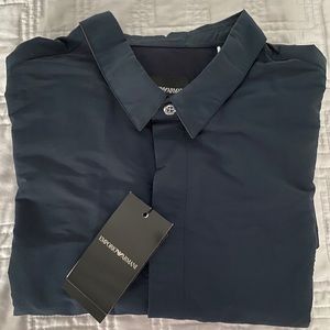 EMPORIO ARMANI Technical canvas shirt Blue  41/16